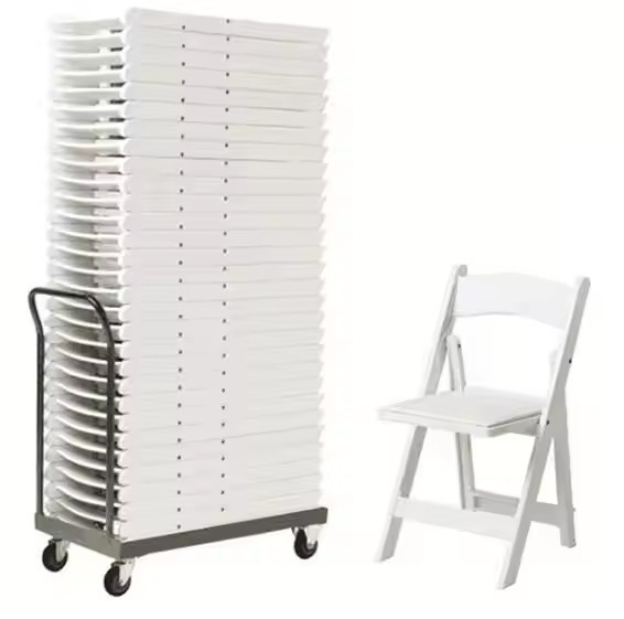 Wholesale Outdoor Garden White Padded Wimbledon Folding Resin Chair for Wedding Party