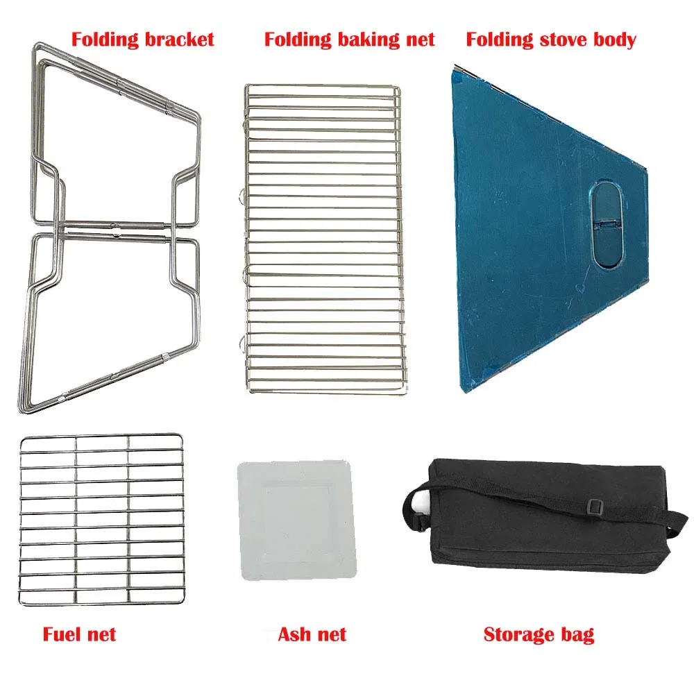 Square Firewood Stove Charcoal Stove BBQ Stove Outdoor Products Camping Picnic Folding Barbecue Rack
