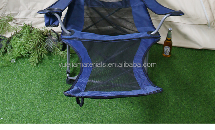 Outdoor Camping Lounge Chair Portable Camping Chair with Footrest Folding Storage Bag Headrest Mesh Recliner