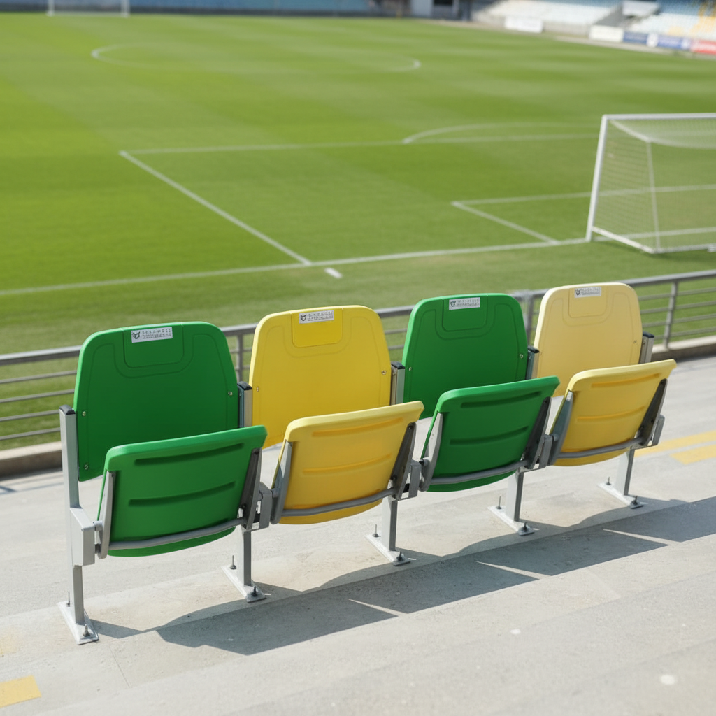 HDPE VIP Foldable Stadium Chair Steel Frame Seats Tip up Seating for Football Basketball Stadium CS-ZZB-GL