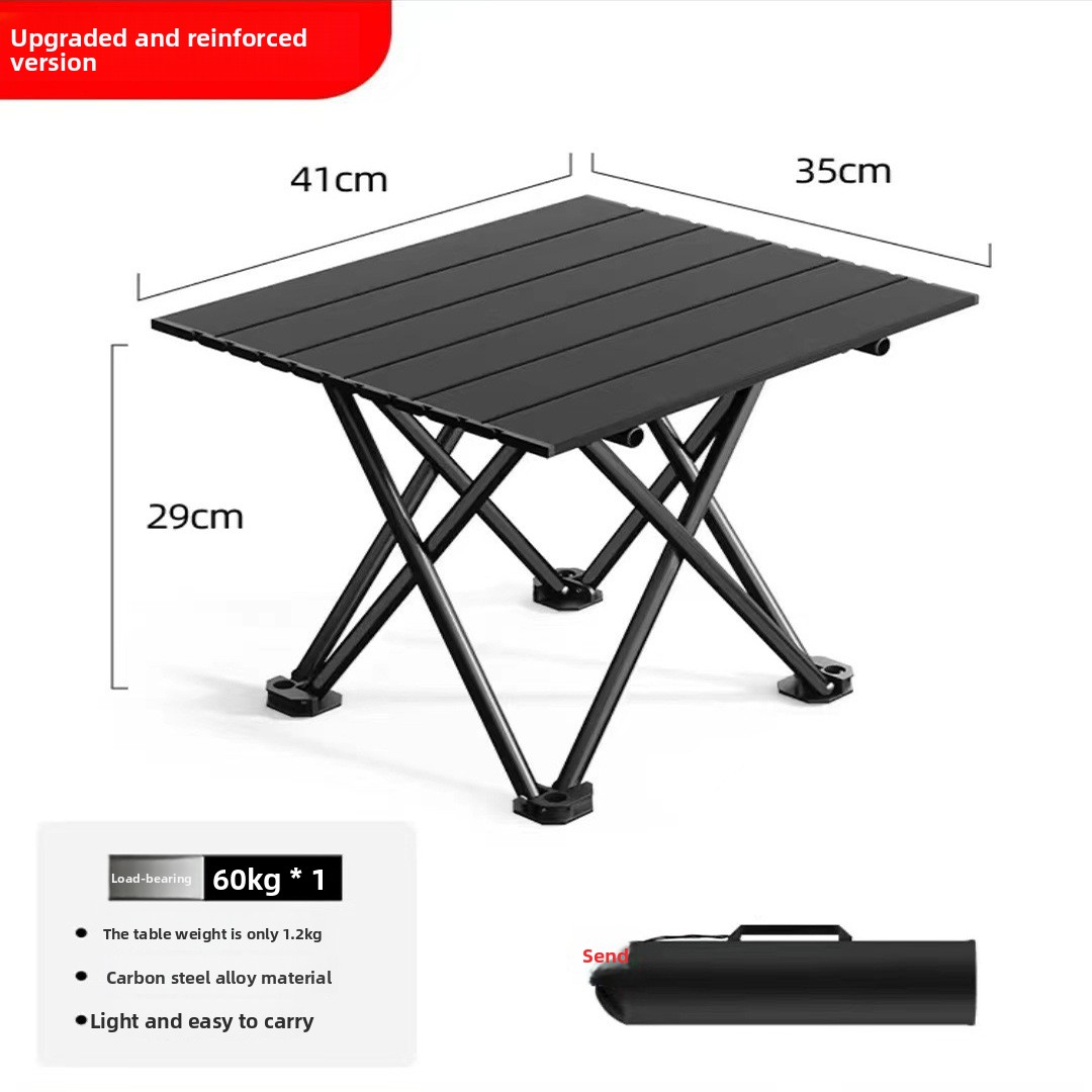Simple Small Rectangular Folding Table with Folding Legs Egg Roll Design Casual Style Portable Outdoor Night Market Stall Use