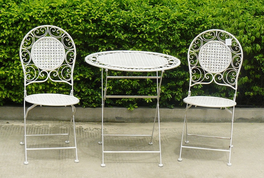 French Elegant Garden Home Patio Chair Wedding Party Wrought Iron Folding Chair furniture