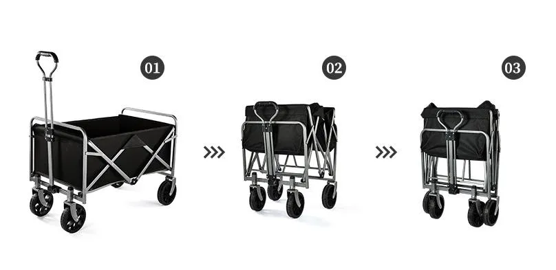 Outdoor Folding Small Carts Camping and Picnic Trailers Rear Door Open Camping Cart Carts Integrated