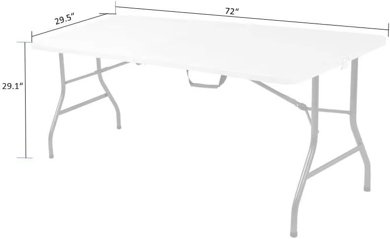 Foldin-Half Table Portable Suitcase Style Folding Camping Dining Table Indoor Outdoor Multipurpose Plastic Modern Desk