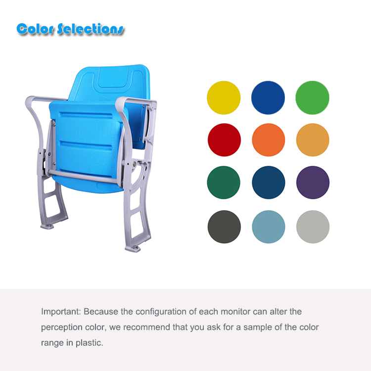HDPE VIP Foldable Stadium Chair Steel Frame Seats Tip up Seating for Football Basketball Stadium CS-ZZB-GL
