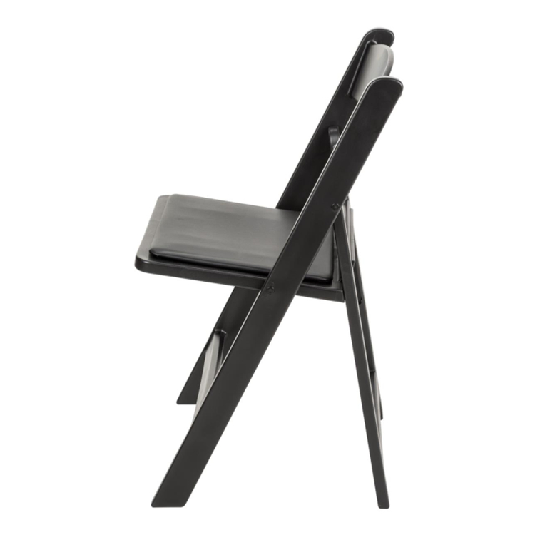 Hotel Garden Wedding Padded Plastic Black Resin Folding Chairs for Events