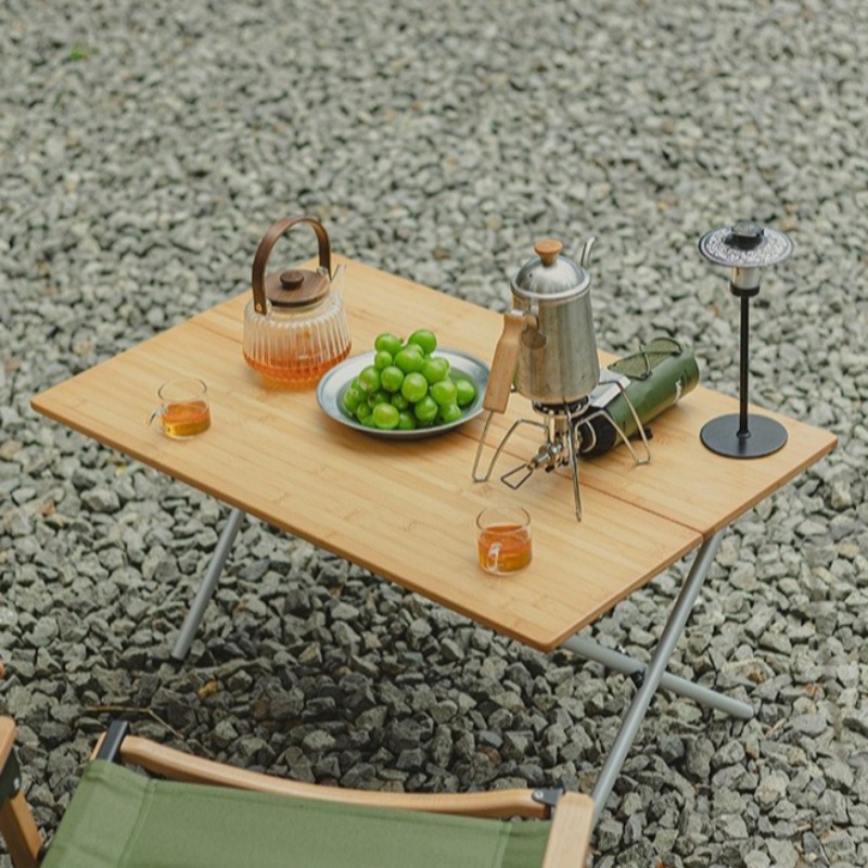 Portable Minimalist Camping Table and Chair Set Folding Outdoor Use Strong Bamboo Desk Zhejiang Origin