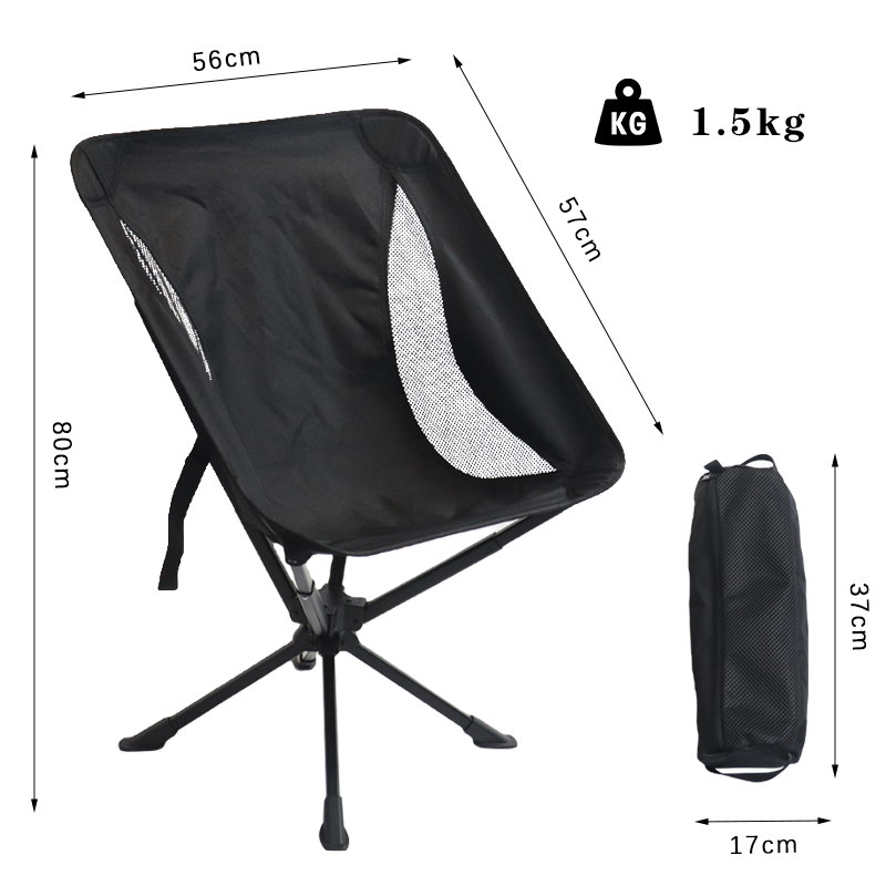 Portable Swivel Lightweight 360 Degree Camping Chair Folding Fishing Chair Camping Moon Chair