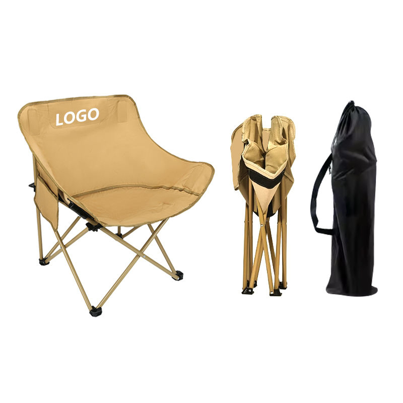 Lightweight Folding Camping Chair Soft Padded Moon Chair Portable Outdoor Seat for Travel and Picnic