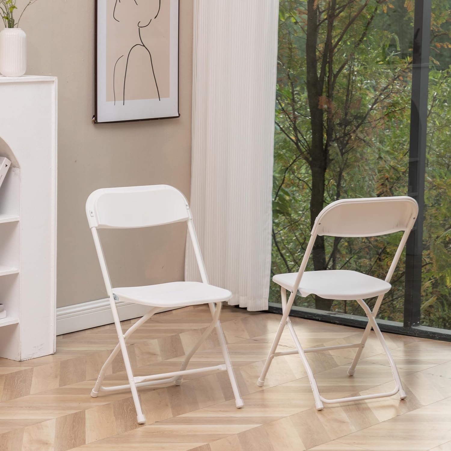 Steel Frame Lightweight Folding Chair Wedding Plastic Chair Clear PP Outdoor Event Muslim Prayer Hotel Rentals Chair