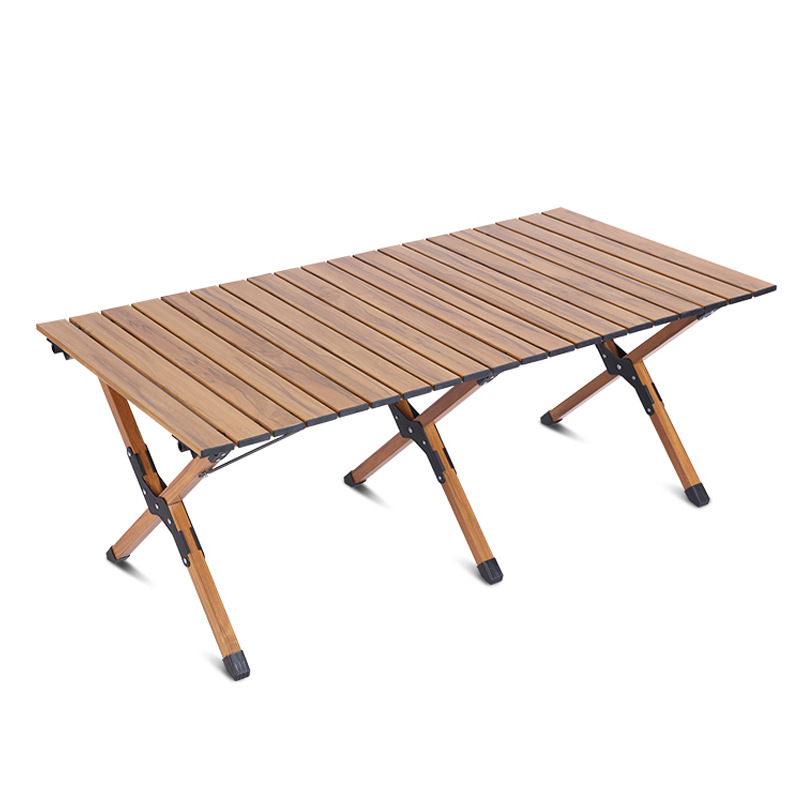 Portable Foldable Outdoor Aluminum Alloy Carbon Steel Egg Roll Table for Picnics Campsites Iron Metal Outdoor Furniture