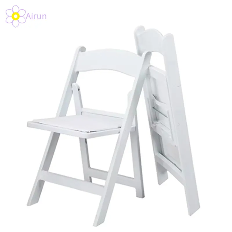 Outdoor White Wedding Party Event Banquet Resin Plastic Folding Padded Wimbledon Garden Chair