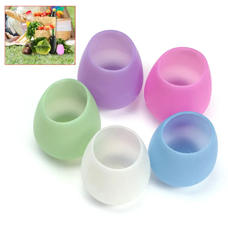 Silicone Retractable Folding Cup Collapsible Drinking Cup Color Change