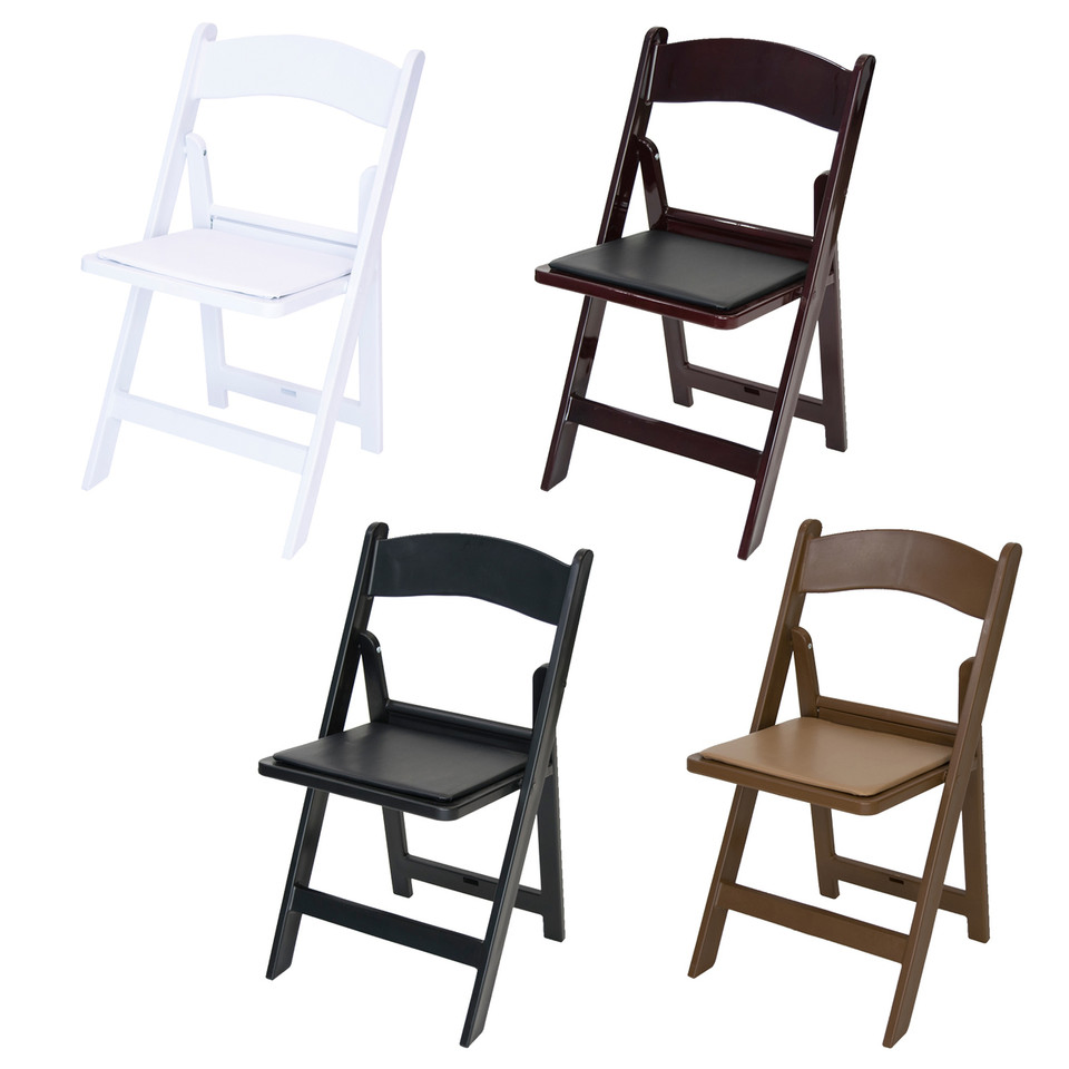 Factory Wholesale Garden Party Stacking Wedding Event PP Waterproof Padded White Black Brown Resin Folding Chairs for Events