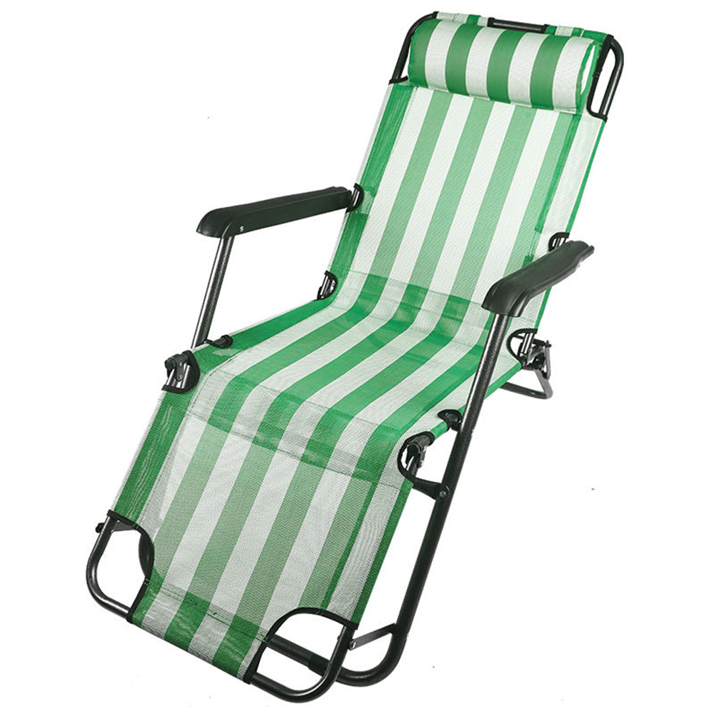 Portable Wrought Iron Folding Recliner,Metal Recliner Folding Lunch Break Chair Balcony Home Leisure Lazy Office Backrest