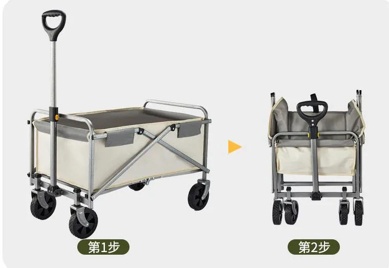 Integrated Outdoor Folding Small Carts Picnic Trailers Rear Door Open Camping Cart Lightness