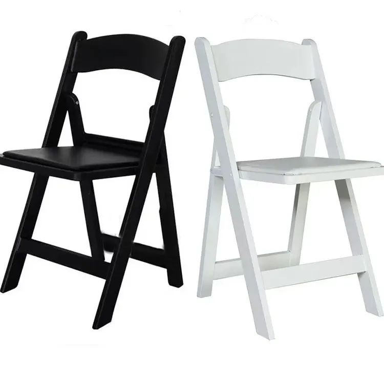 Wholesale Outdoor Garden White Padded Wimbledon Folding Resin Chair for Wedding Party