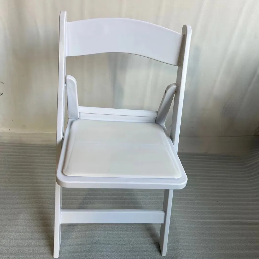 Outdoor White Wedding Party Event Banquet Resin Plastic Folding Padded Wimbledon Garden Chair