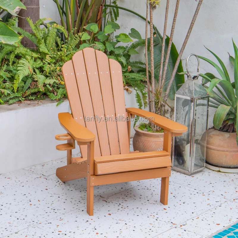Outdoor Waterproof HDPE Adirondack Chair Modern Plastic Wood Adirondack Chair HDPE Resin Folding