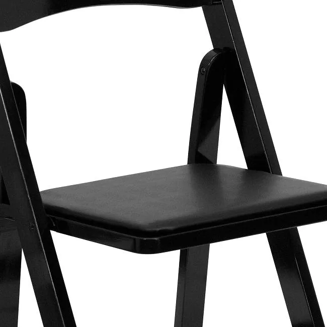 Hotel Garden Wedding Padded Plastic Black Resin Folding Chairs for Events