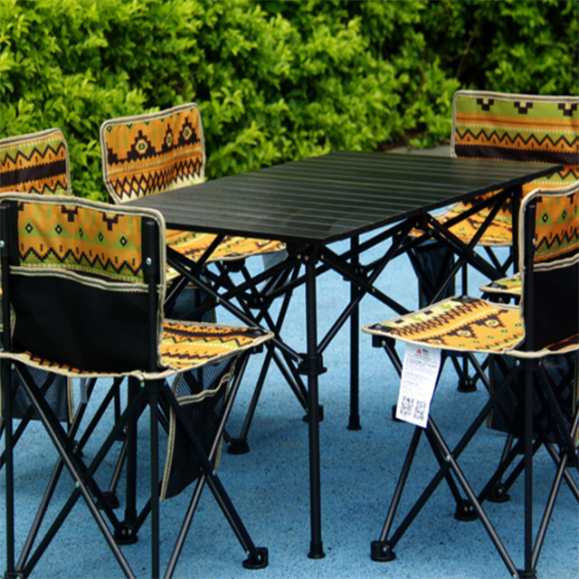 Used Round Folding Table for Office Cocktail Camping Kitchen Bar Beach Banqueting Poker Wood Suitcase Laptop Table on Sale