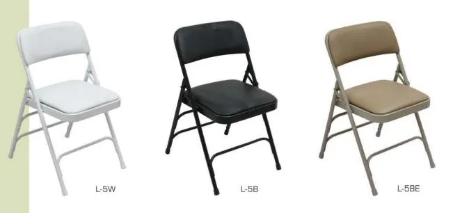 Cheap Portable Home Commercial Events Black Leather Padded Metal Pipe Folding Chair