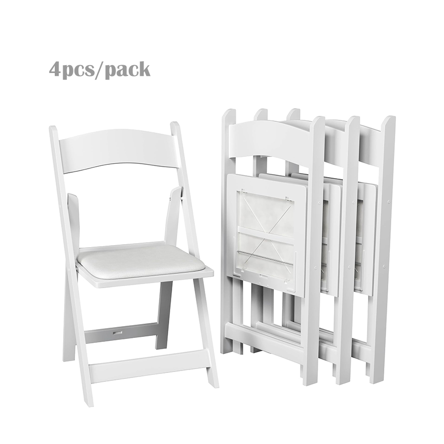 Polypropylene Portable Outdoor Garden Plastic White Padded Folding Resin Chair