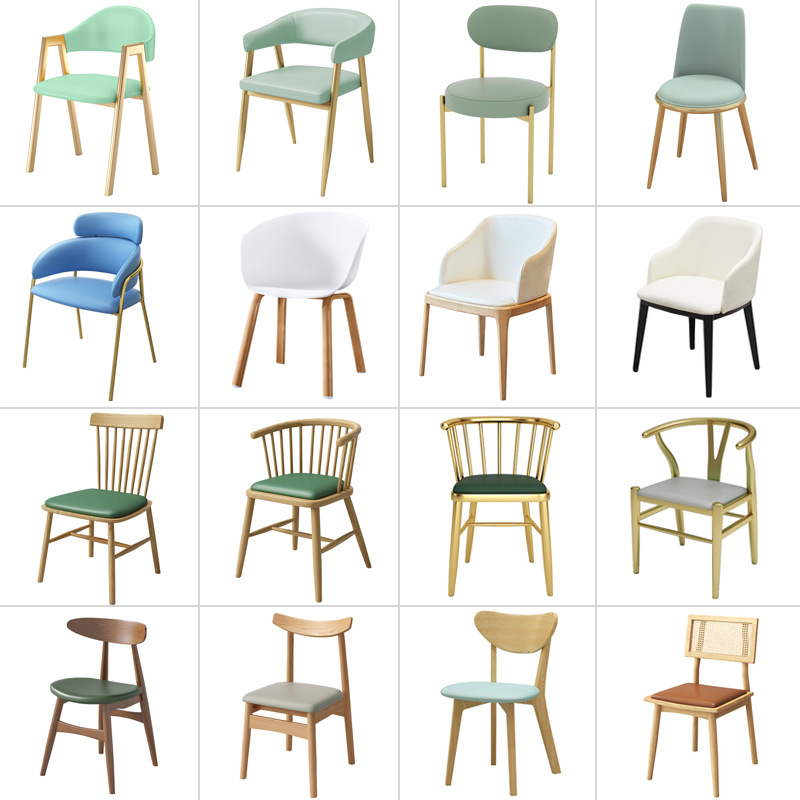 Luxury Wrought-Iron Dining Chairs Modern Minimalist Design Folding Bracket-Removal for Restaurants Cafeterias