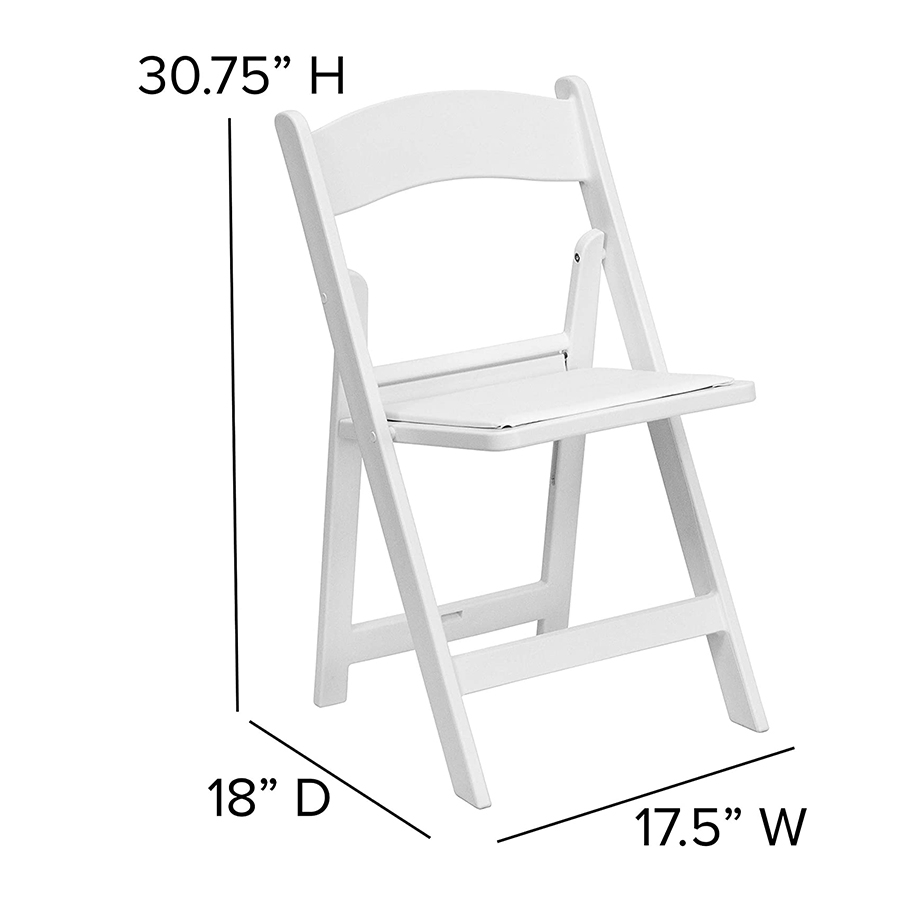 Polypropylene Portable Outdoor Garden Plastic White Padded Folding Resin Chair