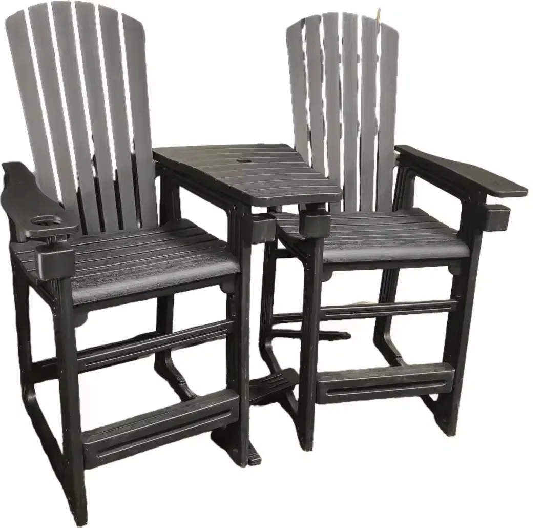 UV-Resistant Heavy-Duty HDPE Plastic Adirondack Chair with Integrated Cup Holder for Garden Comfort