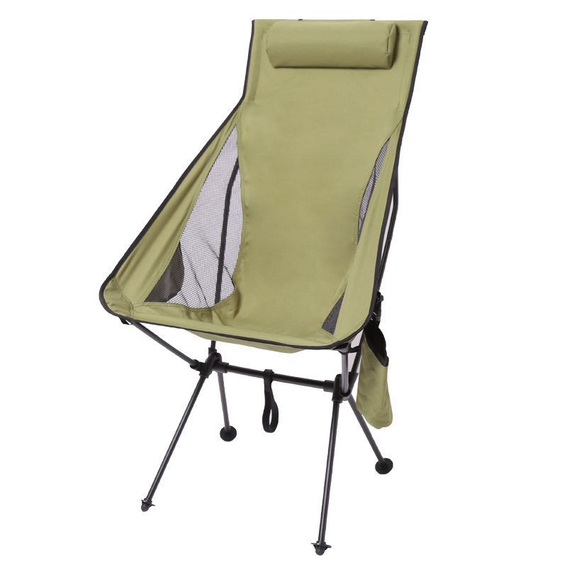 Cross-Border Wholesale Aluminum Alloy Garden Outdoor Furniture Moon Chair Folding Portable Mesh Beach Camping Chair