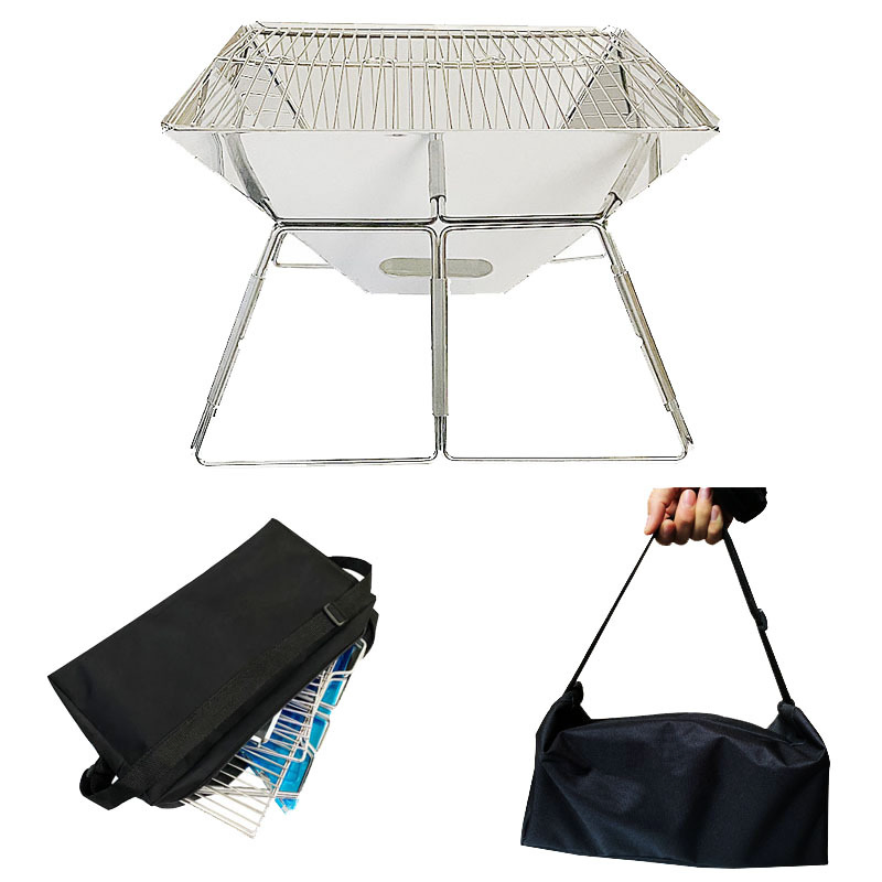 Square Firewood Stove Charcoal Stove BBQ Stove Outdoor Products Camping Picnic Folding Barbecue Rack