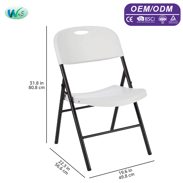Basics Lightweight Folding Chair Plastic Alloy Steel for Home Office Living Room Bedroom Dining Leisure Style