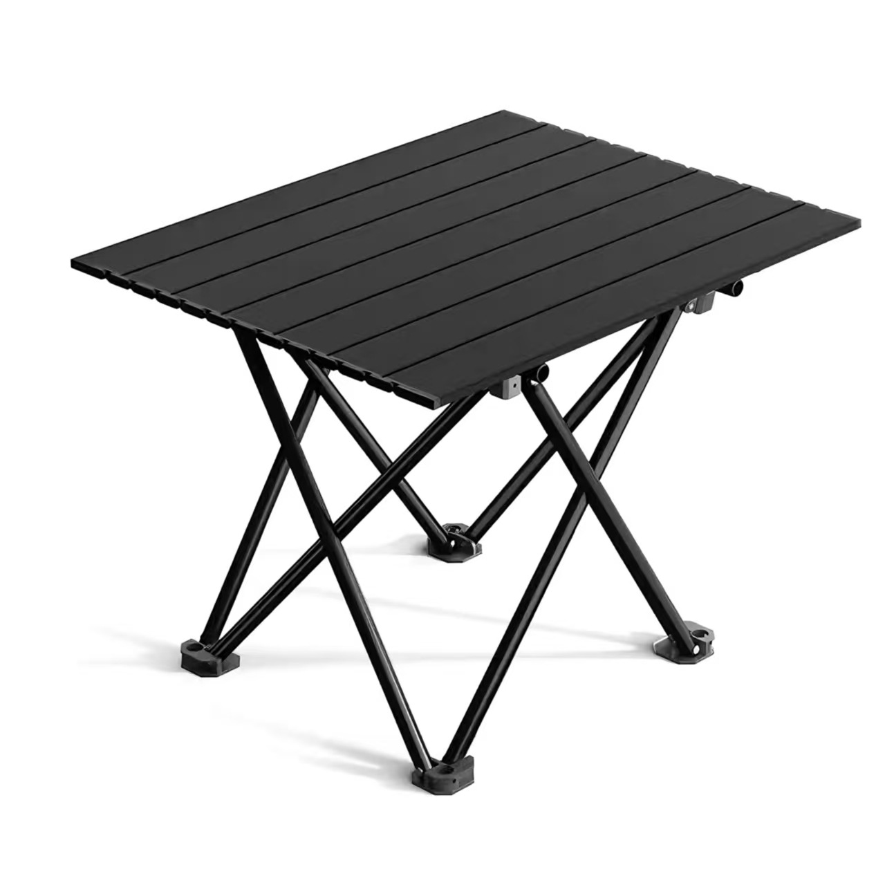 Outdoor Foldable Camping Table Integrated Egg Roll Design Rectangular Iron Frame for Picnics Setting Stalls &amp; Self-Driving Trips