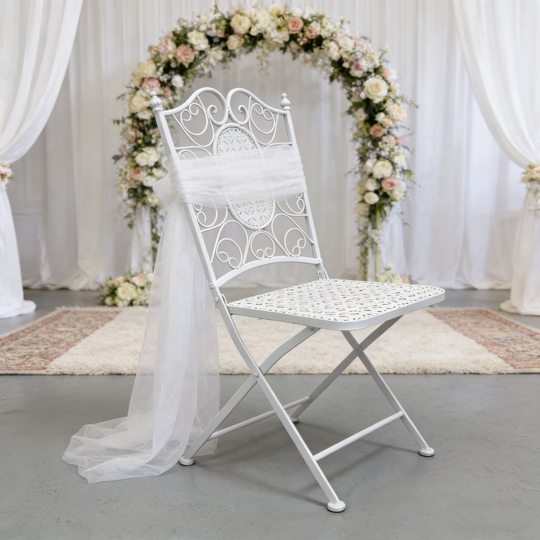 Modern European Wrought Iron Metal Wedding Folding Chair Wedding Folding butterfly Chair Wedding Restaurant Party