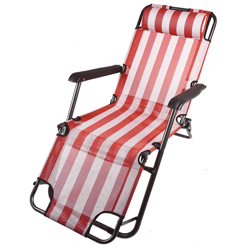 Portable Wrought Iron Folding Recliner,Metal Recliner Folding Lunch Break Chair Balcony Home Leisure Lazy Office Backrest