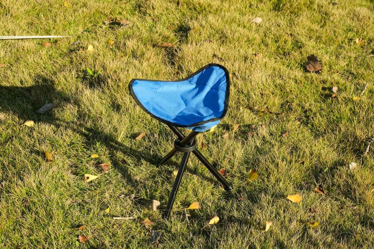 Convenient Stainless Steel Three-Leg Folding Chair Modern Design Mini Camping Stool