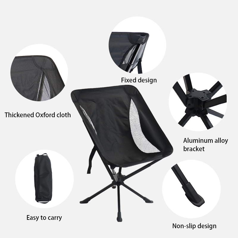 Portable Swivel Lightweight 360 Degree Camping Chair Folding Fishing Chair Camping Moon Chair