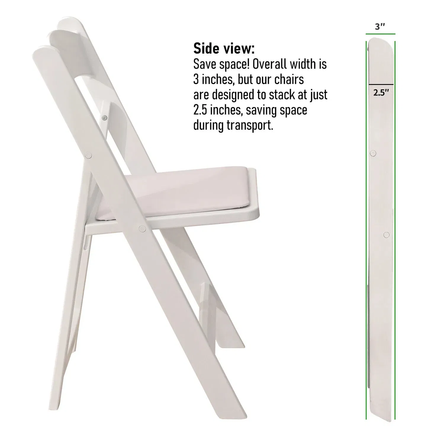 Outdoor Portable White Plastic Resin Folding Chair for Wedding Camping