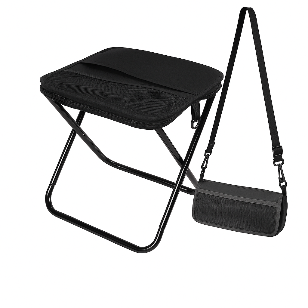 Portable Mini Folding Camping Stool Lightweight Solid Wood Chair for Outdoor Activities Collapsible Travel Footstool-Modern