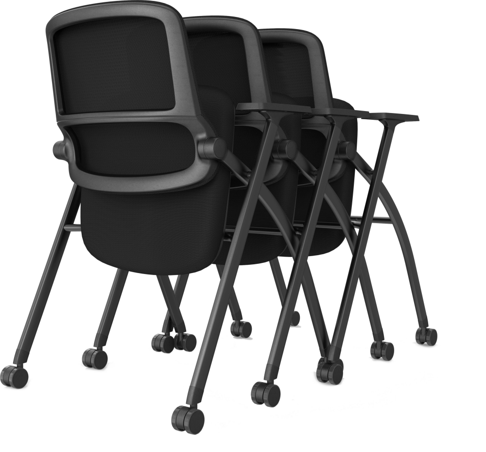 Modern Ergonomic Folding Mesh Office Chair With Adjustable Armrest and Moving Wheels