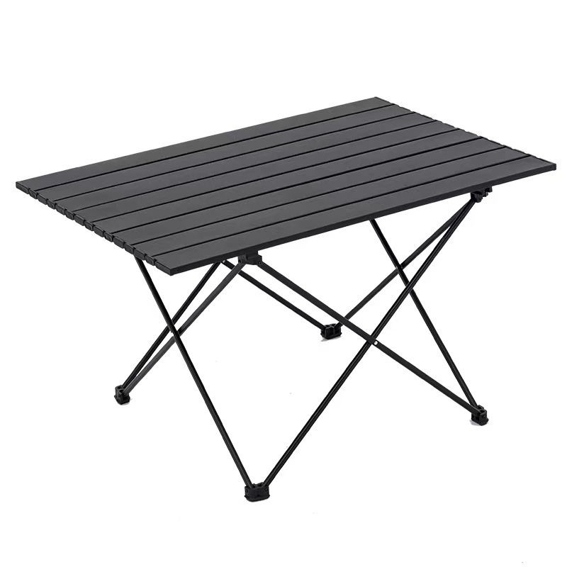 Outdoor Foldable Camping Table Integrated Egg Roll Design Rectangular Iron Frame for Picnics Setting Stalls &amp; Self-Driving Trips