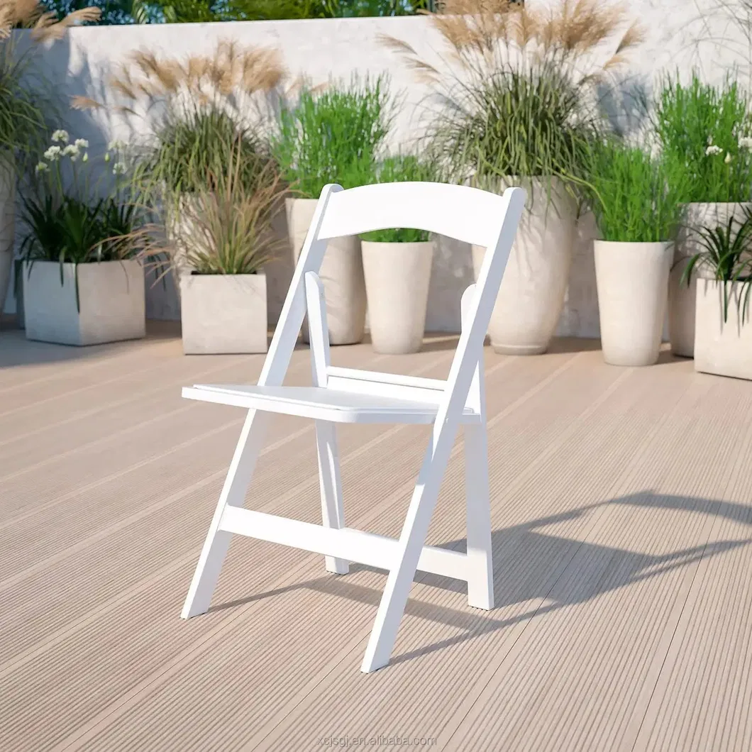 White Resin Folding Chair Portable Outdoor Garden Wedding Foldable for School Park Party Event Kitchen Villa