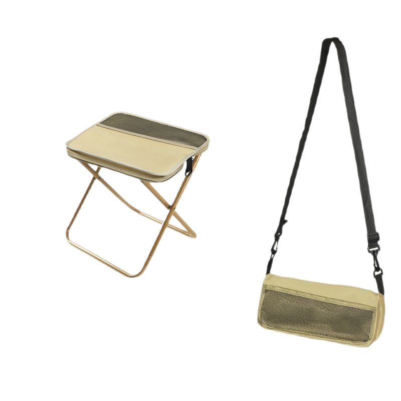Factory Customized Portable Lightweight Stainless Steel Backpack Style Folding Stool Outdoor Camping Picnic Beach Fishing Garden