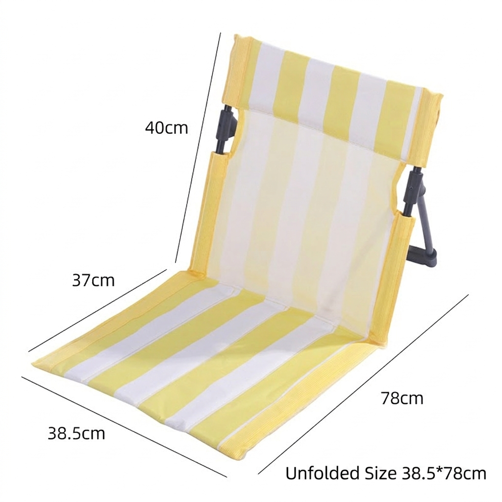 Breathable Mesh Folding Beach Lounge Compact Stadium Seat for Outdoor Picnic Camping
