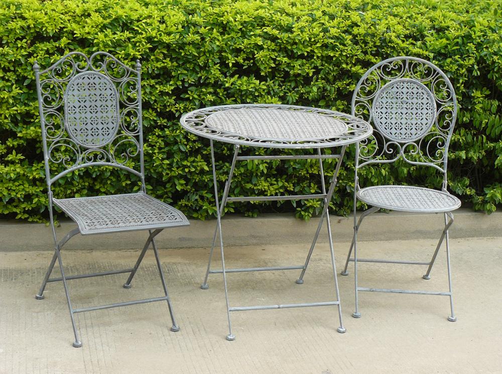 French Elegant Garden Home Patio Chair Wedding Party Wrought Iron Folding Chair furniture