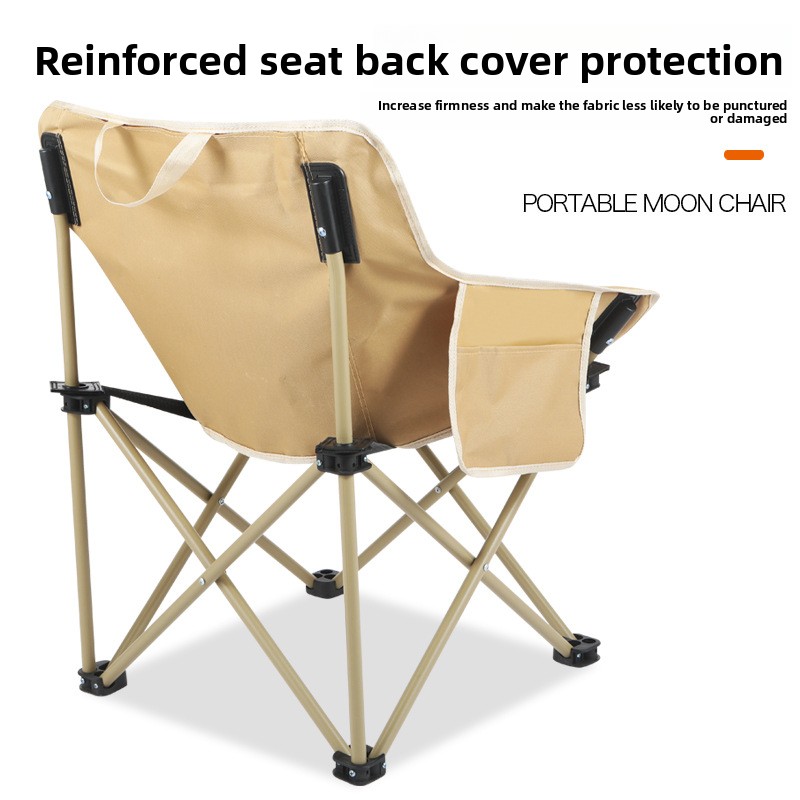 Outdoor Folding Chair Moon Chair Camping Picnic Barbecue Leisure Backrest Portable Fishing Stool Wholesale