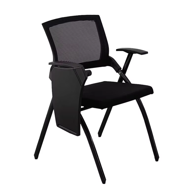 Fabric Contemporary Space Saving Stainless Steel Frame Folding Office Chair Mesh Stackable Foldable Gliding Seat Training Study