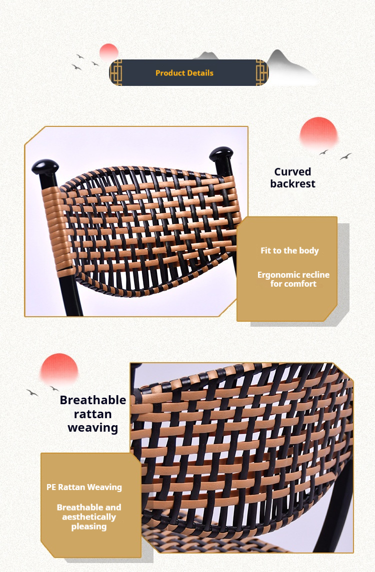 Outdoor rattan chair view 3