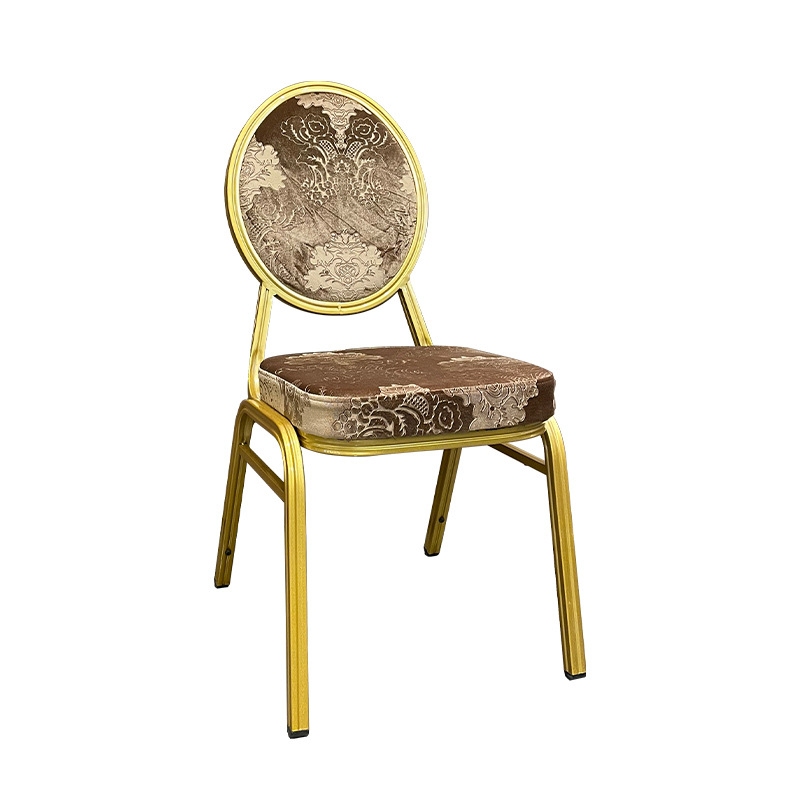 Manufacturer-produced Moroccan Round-back Foldable Wrought Iron Velvet Fabric Commercial Hotel Dining Wedding Lobby Chair
